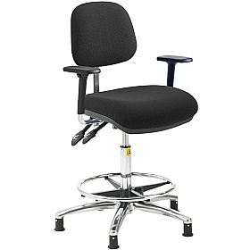 ESD Static Dissipative Ergonomic Fabric Draughtsman Plus Chairs
