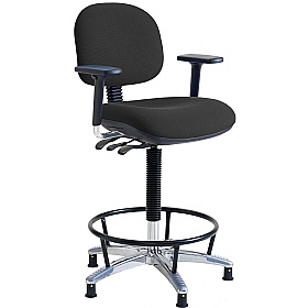 ESD Static Dissipative Heavy Duty Fabric Draughtsman Chairs