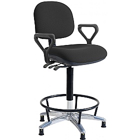 ESD Static Dissipative Heavy Duty Fabric Draughtsman Chairs