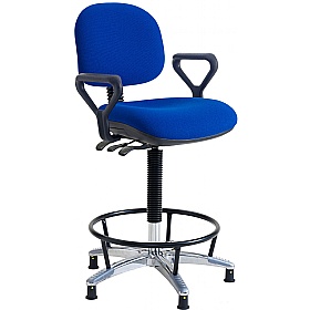 ESD Static Dissipative Heavy Duty Fabric Draughtsman Chairs