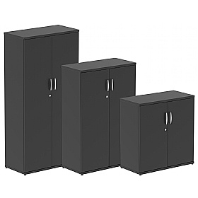 Obsidian Black Wooden Office Cupboards