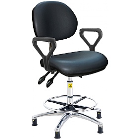 ESD Static Dissipative Clean Room Vinyl Draughtsman Chair with HEPA Air Filter