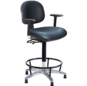 ESD Static Dissipative Heavy Duty Vinyl Draughtsman Chairs