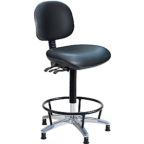 ESD Static Dissipative Heavy Duty Vinyl Draughtsman Chairs