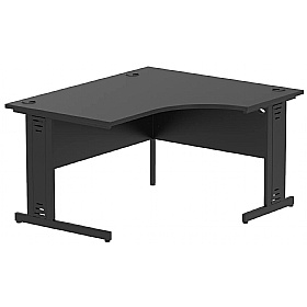 Onyx Black Ergonomic Radial Cable Managed Office Desks
