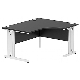 Onyx Black Ergonomic Radial Cable Managed Office Desks