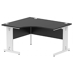 Onyx Black Ergonomic Radial Cable Managed Office Desks