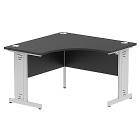 Onyx Black Corner Cable Managed Office Desks