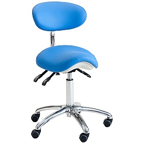 Saloon Vinyl Wide Saddle Stools with Backrest