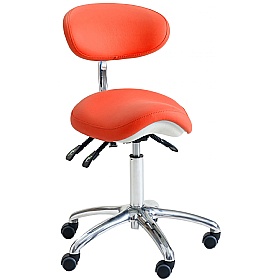 Saloon Vinyl Wide Saddle Stools with Backrest