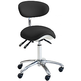 Saloon Vinyl Wide Saddle Stools with Backrest