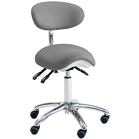 Saloon Vinyl Wide Saddle Stools with Backrest