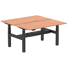 Air Electric Height Adjustable 2 Person Rectangular Back to Back Desks - Office Desks