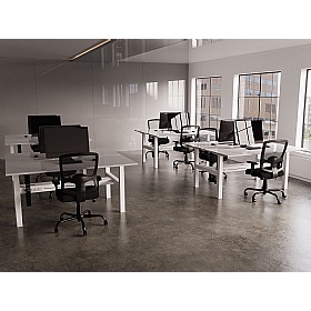 Air Electric Height Adjustable 2 Person Rectangular Back to Back Desks - Office Desks