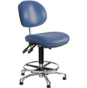 Clean Room Vinyl Ergonomic Draughtsman Chair with HEPA Air Filter