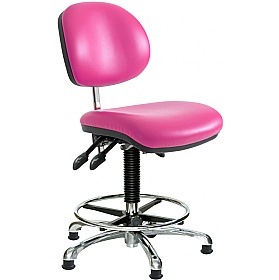 Clean Room Vinyl Ergonomic Draughtsman Chair with HEPA Air Filter
