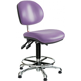Clean Room Vinyl Ergonomic Draughtsman Chair with HEPA Air Filter