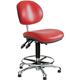 Clean Room Vinyl Ergonomic Draughtsman Chair with HEPA Air Filter