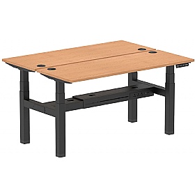 Air Shallow Electric Height Adjustable 2 Person Rectangular Back to Back Desks