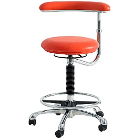 Dental Vinyl Draughtsman Stools with Adjustable Arm Support