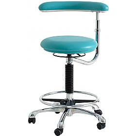 Dental Vinyl Draughtsman Stools with Adjustable Arm Support
