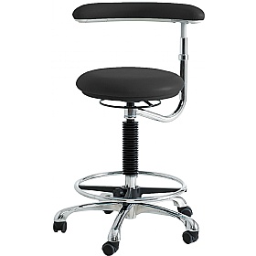 Dental Vinyl Draughtsman Stools with Adjustable Arm Support