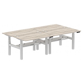 Air Electric Height Adjustable 4 Person Rectangular Back to Back Desks - Office Desks