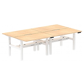 Air Electric Height Adjustable 4 Person Rectangular Back to Back Desks - Office Desks