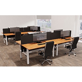 Air Electric Height Adjustable 4 Person Rectangular Back to Back Desks - Office Desks