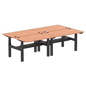 Air Electric Height Adjustable 4 Person Rectangular Back to Back Desks - Office Desks