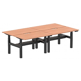 Air Electric Height Adjustable 4 Person Rectangular Back to Back Desks - Office Desks