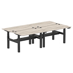 Air Electric Height Adjustable 4 Person Rectangular Back to Back Desks - Office Desks