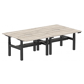Air Electric Height Adjustable 4 Person Rectangular Back to Back Desks - Office Desks