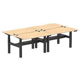 Air Electric Height Adjustable 4 Person Rectangular Back to Back Desks - Office Desks