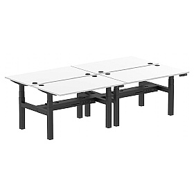 Air Electric Height Adjustable 4 Person Rectangular Back to Back Desks - Office Desks