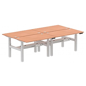 Air Electric Height Adjustable 4 Person Rectangular Back to Back Desks - Office Desks