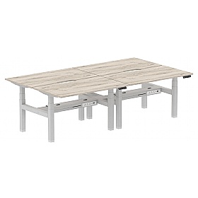 Air Electric Height Adjustable 4 Person Rectangular Back to Back Desks - Office Desks