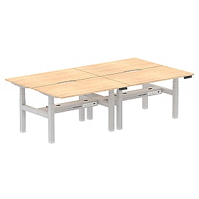 Air Electric Height Adjustable 4 Person Rectangular Back to Back Desks - Office Desks