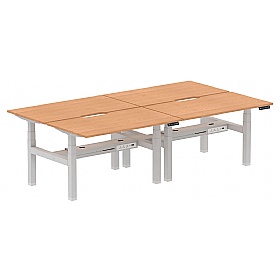 Air Electric Height Adjustable 4 Person Rectangular Back to Back Desks - Office Desks