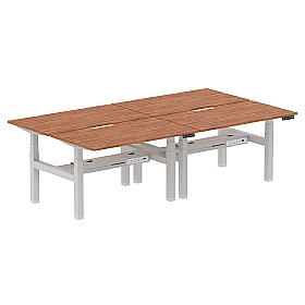 Air Electric Height Adjustable 4 Person Rectangular Back to Back Desks - Office Desks