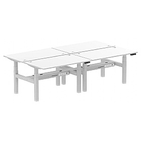 Air Electric Height Adjustable 4 Person Rectangular Back to Back Desks - Office Desks