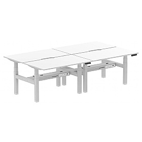 Air Electric Height Adjustable 4 Person Rectangular Back to Back Desks - Office Desks