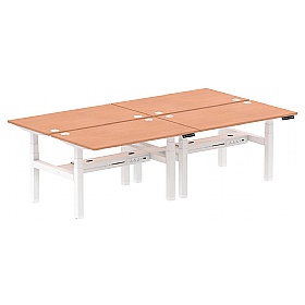 Air Electric Height Adjustable 4 Person Rectangular Back to Back Desks - Office Desks