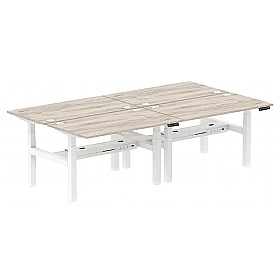 Air Electric Height Adjustable 4 Person Rectangular Back to Back Desks - Office Desks