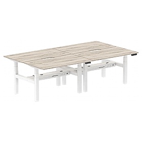 Air Electric Height Adjustable 4 Person Rectangular Back to Back Desks - Office Desks