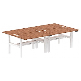 Air Electric Height Adjustable 4 Person Rectangular Back to Back Desks - Office Desks