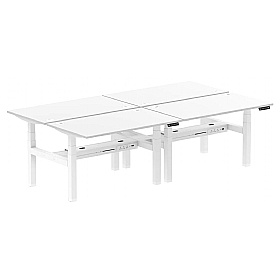 Air Electric Height Adjustable 4 Person Rectangular Back to Back Desks - Office Desks