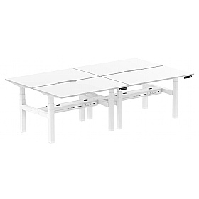 Air Electric Height Adjustable 4 Person Rectangular Back to Back Desks - Office Desks
