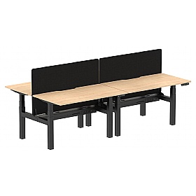Air Electric Height Adjustable 4 Person Rectangular Back to Back Desks - Office Desks