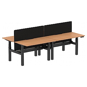 Air Electric Height Adjustable 4 Person Rectangular Back to Back Desks - Office Desks